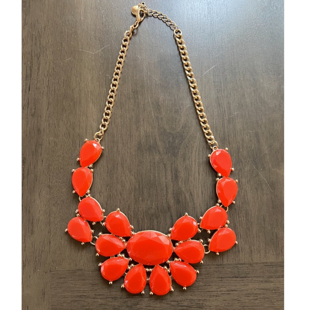Red statement necklace